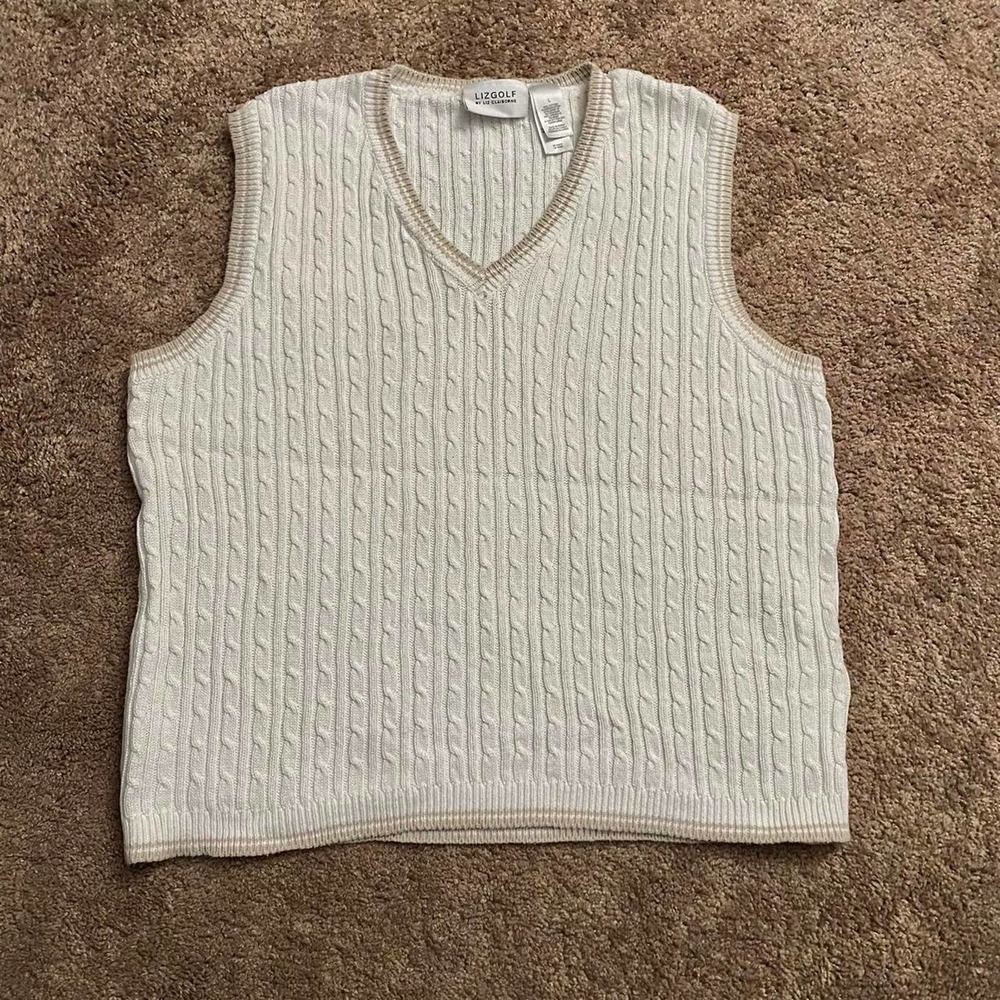 Liz claiborne cream sweater vest